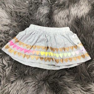 Epic Threads | Girl's Skort | Grey | Colourful Hearts | Various Sizes